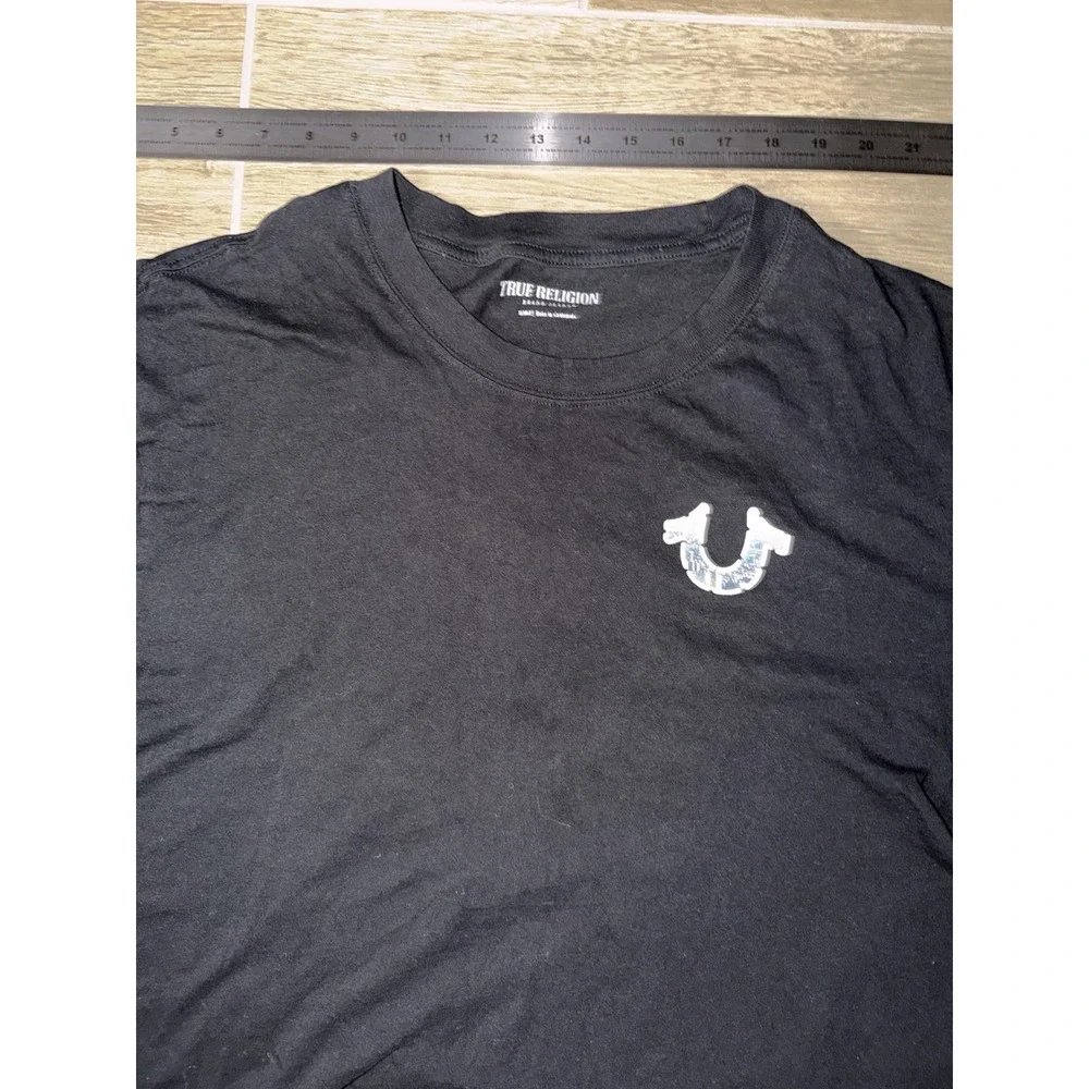 True Religion Print Black T-Shirt Short Sleeve Size‎ Large